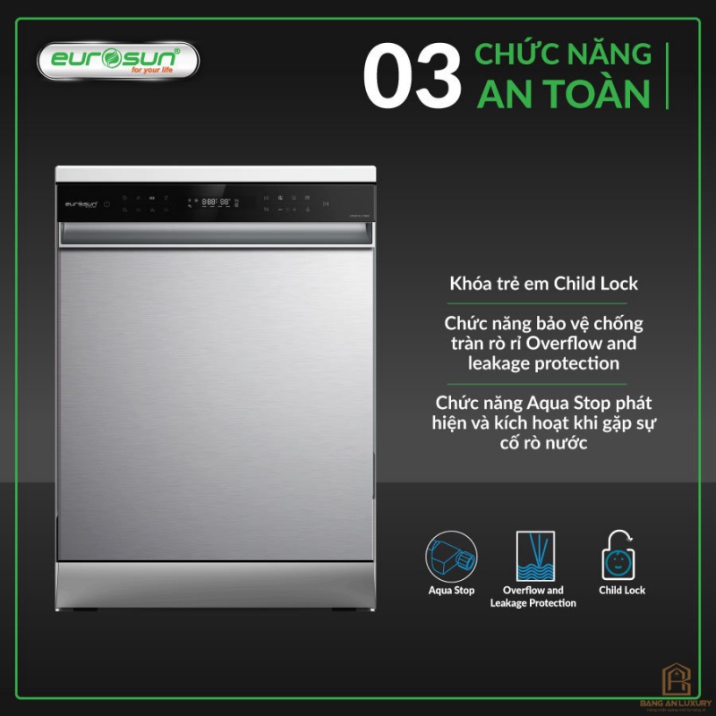 Máy Rửa Bát Eurosun - SMS81EU19ES (Inox Silver) Serial 7+ thumb