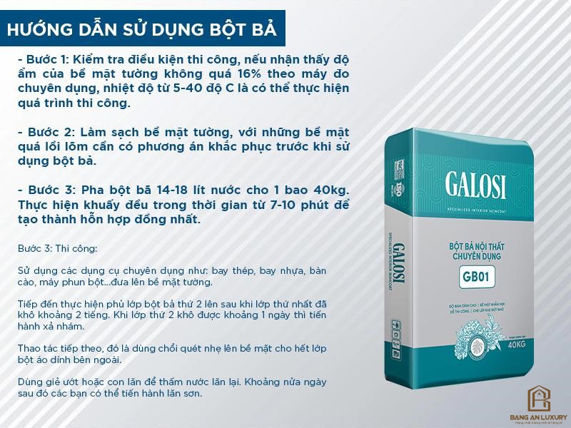 Bột bả nội thất chuyên dụng GB01 thumb