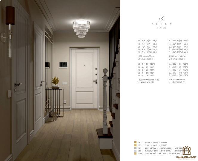 ĐÈN CHÙM PHA LÊ TẦNG PHONG CÁCH TÂN CỔ ĐIỂN - BANG AN LUXURY