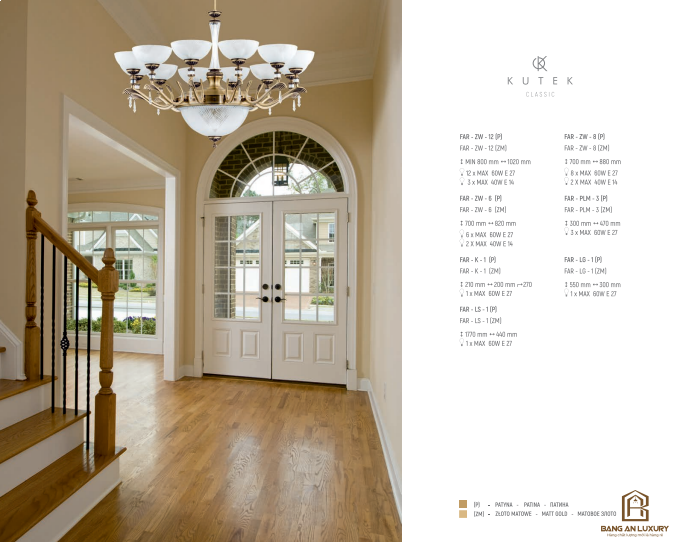 ĐÈN CHÙM TRANG TRÍ PHONG CÁCH CHÂU ÂU CỔ ĐIỂN - BANG AN LUXURY