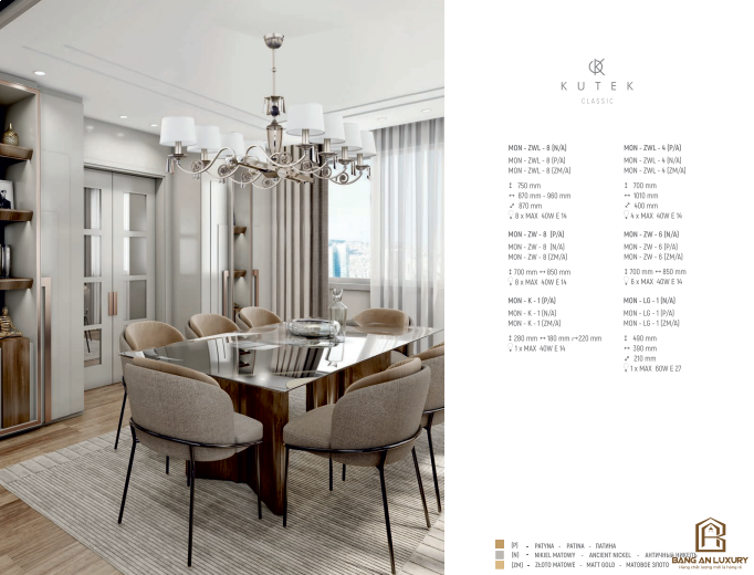 ĐÈN CHÙM THIẾT KẾ PHONG CÁCH CHÂU ÂU CỔ ĐIỂN - BANG AN LUXURY