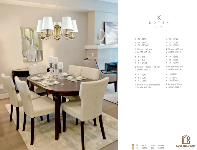 ĐÈN CHÙM PHONG CÁCH CHÂU ÂU CỔ ĐIỂN SANG TRỌNG - BANG AN LUXURY
