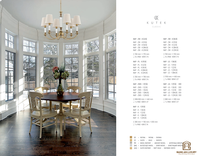 ĐÈN CHÙM PHONG CÁCH CHÂU ÂU CỔ ĐIỂN - BANG AN LUXURY