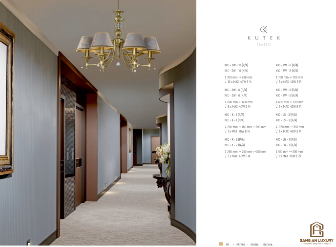 ĐÈN CHÙM PHONG CÁCH CHÂU ÂU CỔ ĐIỂN - BANG AN LUXURY