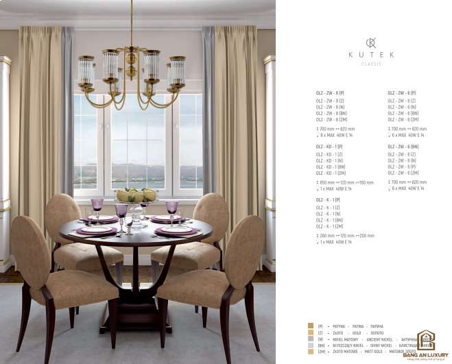 ĐÈN CHÙM PHONG CÁCH CHÂU ÂU CỔ ĐIỂN - BANG AN LUXURY