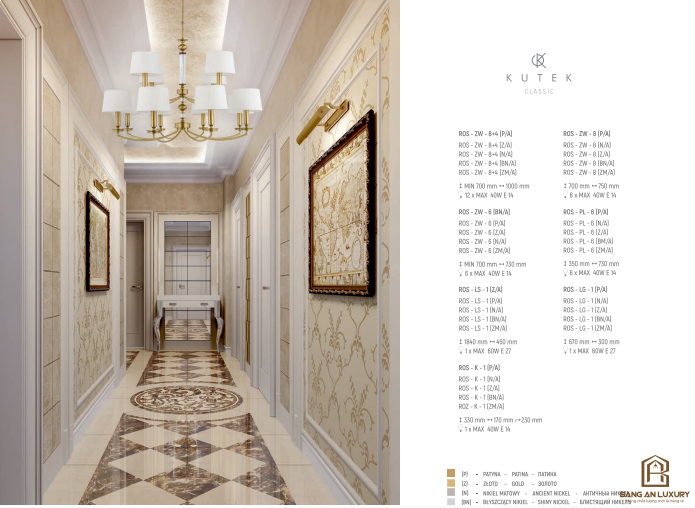 ĐÈN CHÙM PHONG CÁCH CHÂU ÂU CỔ ĐIỂN - BANG AN LUXURY