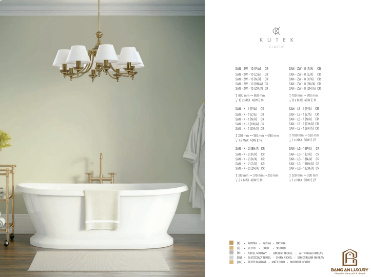 ĐÈN CHÙM PHONG CÁCH CHÂU ÂU CỔ ĐIỂN - BANG AN LUXURY