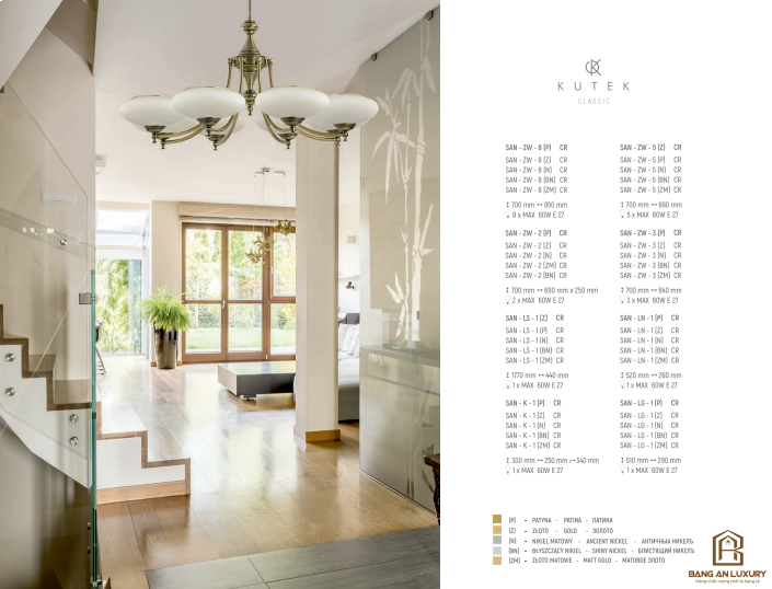 ĐÈN CHÙM PHONG CÁCH CHÂU ÂU - BANG AN LUXURY