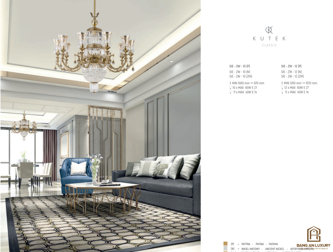 ĐÈN CHÙM PHA LÊ PHONG CÁCH CỔ ĐIỂN - BANG AN LUXURY