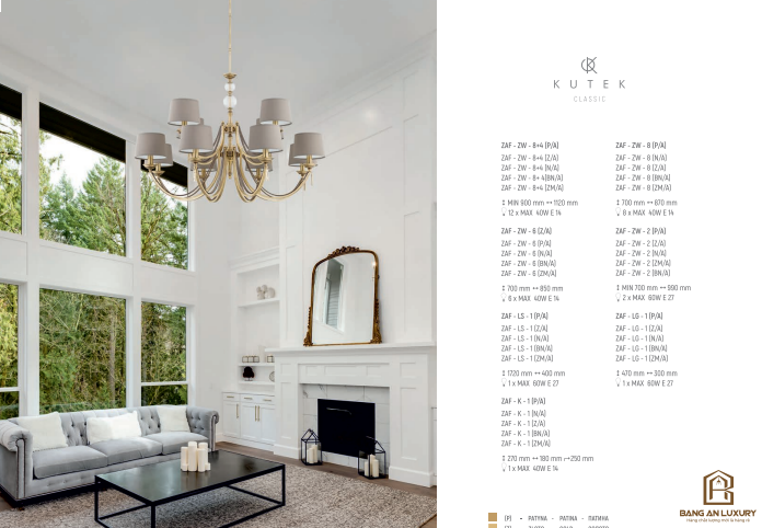 ĐÈN CHÙM PHONG CÁCH CHÂU ÂU CỔ ĐIỂN - BANG AN LUXURY