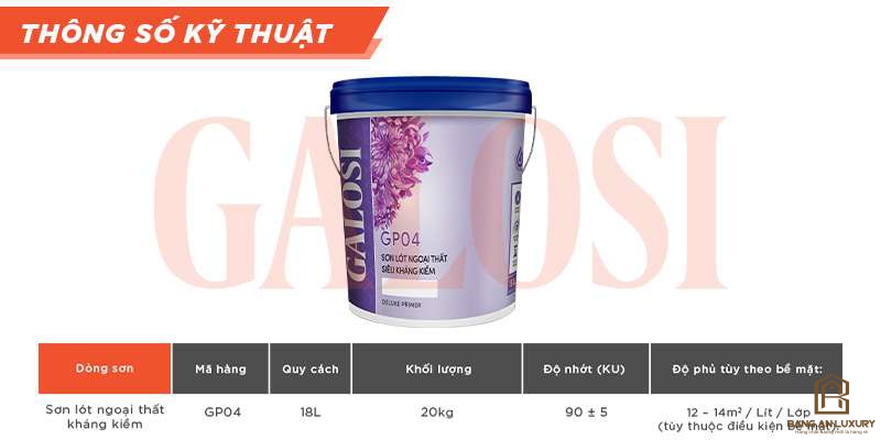 Sơn lót ngoại thất siêu kháng kiềm GP04 (thùng 18L) thumb