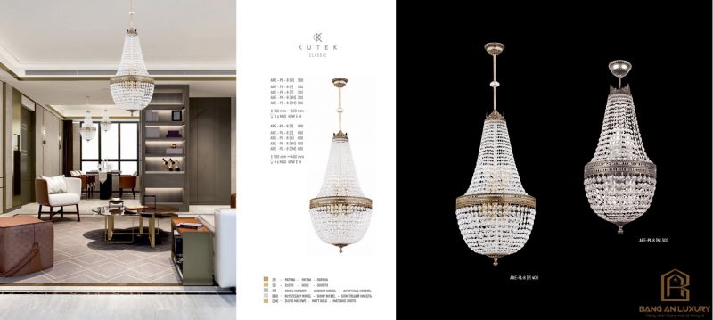 ĐÈN CHÙM PHA LÊ TRANG TRÍ SANG TRỌNG QUÝ PHÁI - BANG AN LUXURY