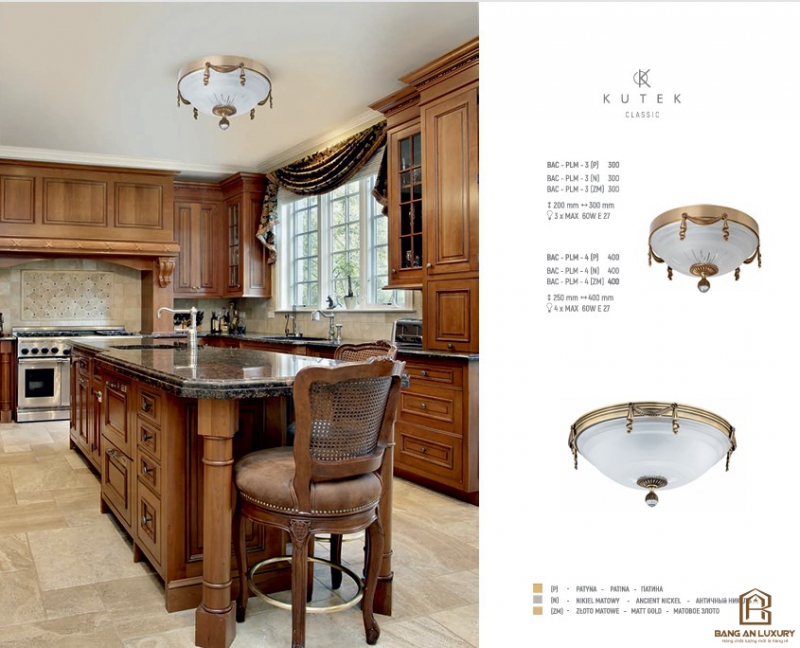 ĐÈN TRẦN MÂM TRÒN THIẾT KẾ CỔ ĐIỂN - BANG AN LUXURY