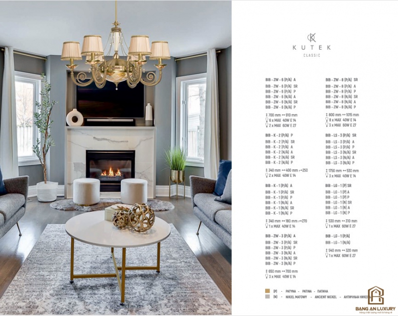 ĐÈN CHÙM TRANG TRÍ NỘI THẤT PHONG CÁCH MỸ - BANG AN LUXURY
