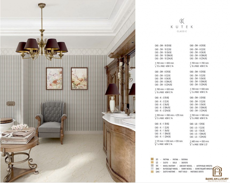 ĐÈN CHÙM TRANG TRÍ NỘI THẤT PHONG CÁCH CỔ ĐIỂN - BANG AN LUXURY