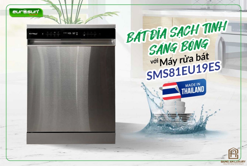 Máy Rửa Bát Eurosun - SMS81EU19ES (Inox Silver) Serial 7+