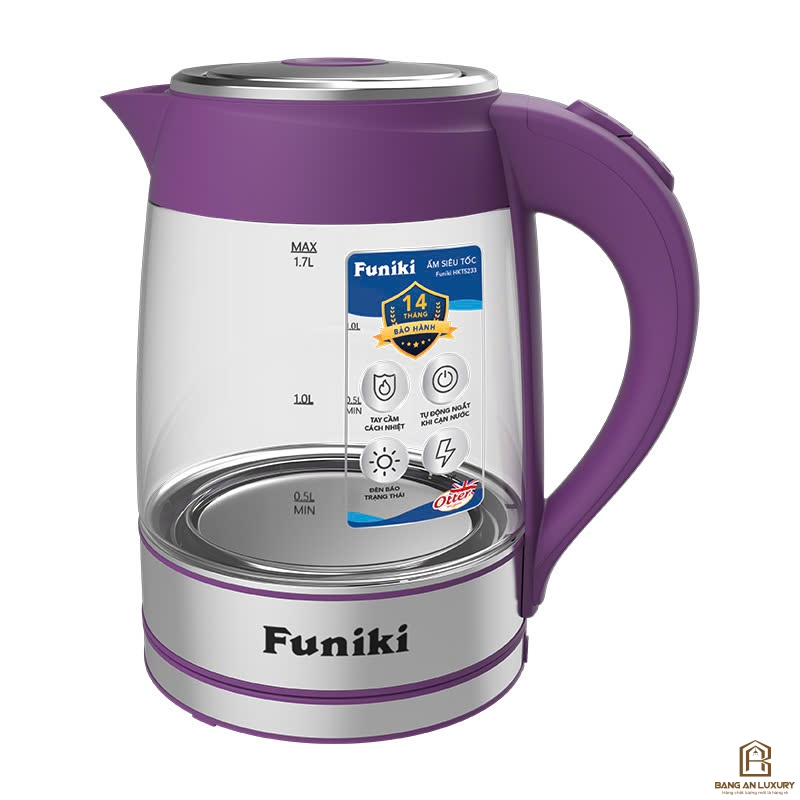Ấm siêu tốc thủy tinh 1,8 lít Funiki HKT5239