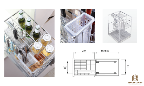GIÁ DAO THỚT, CHAI LỌ INOX NAN DẸT RAY GIẢM CHÂN AROKI - MÃ FK 350