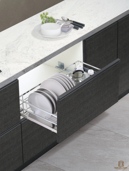 GIÁ BÁT ĐĨA TỦ DƯỚI GẮN CÁNH RAY GIẢM CHẤN AROKI - MÃ FR 900B