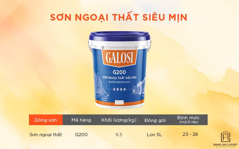 Sơn ngoại thất siêu mịn G200 (Lon 5L)