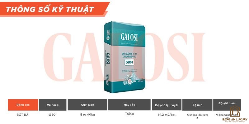Bột bả nội thất chuyên dụng GB01