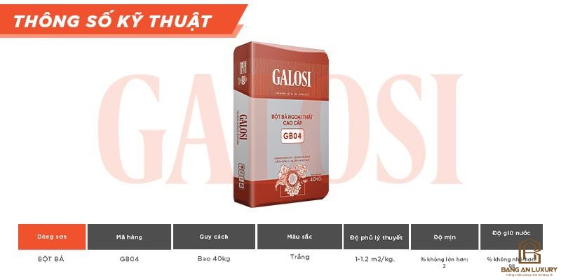Bột bả ngoại thất siêu hạng GB04