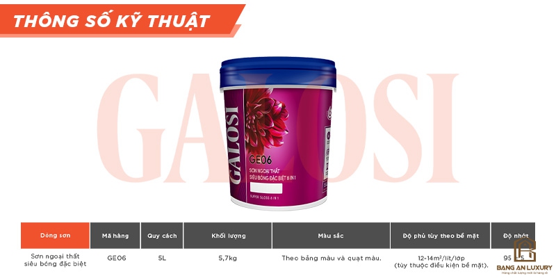 Sơn ngoại thất siêu bóng đặc biệt 8 in 1 GE06 (lon 5L)