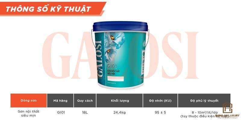 Sơn nội thất siêu mịn GI01 (Thùng 18L)