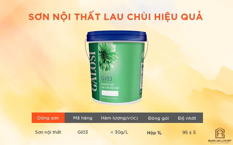 Sơn nội thất lau chùi hiệu quả GI03 (Hộp 1L)