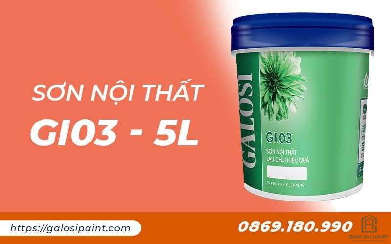 Sơn nội thất lau chùi hiệu quả GI03 (lon 5L)