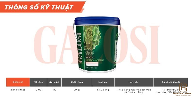 Sơn nội thất siêu bóng cao cấp 7 in 1 GI09 (Thùng 18L)