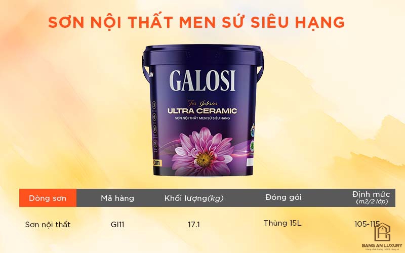 Sơn nội thất men sứ siêu hạng GI11 (Thùng 15L)