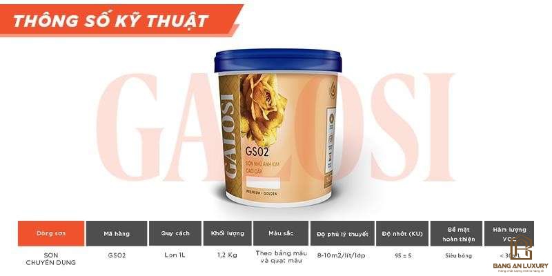 Sơn nhũ ánh kim cao cấp GS02 (Lon 1L)