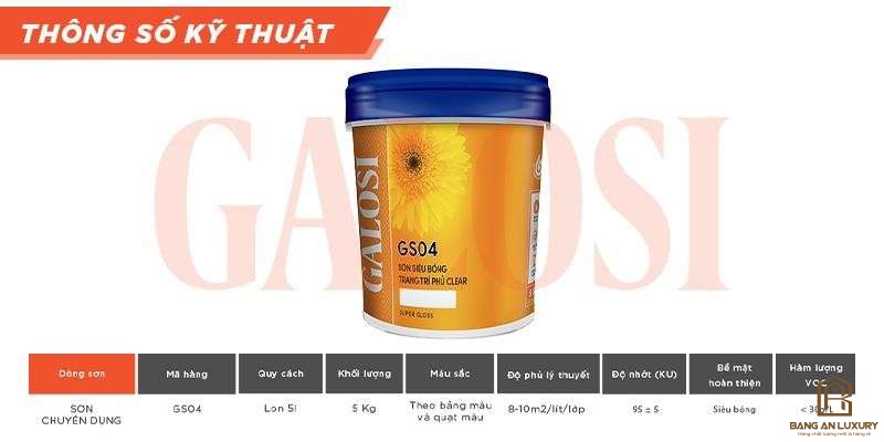 Sơn siêu bóng trang trí phủ clear GS04 (Lon 5L)