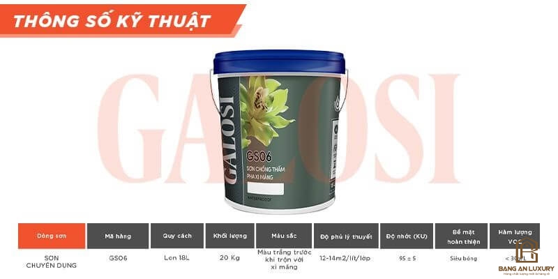 Sơn chống thấm pha xi măng GS06 (Thùng 18L)