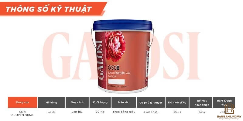 Sơn chống thấm màu cao cấp GS08 (Thùng 18L)
