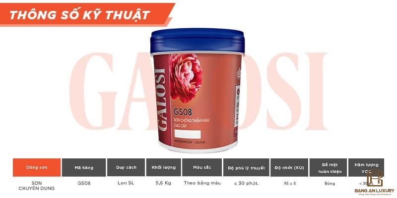 Sơn chống thấm màu cao cấp GS08 (Lon 5L)