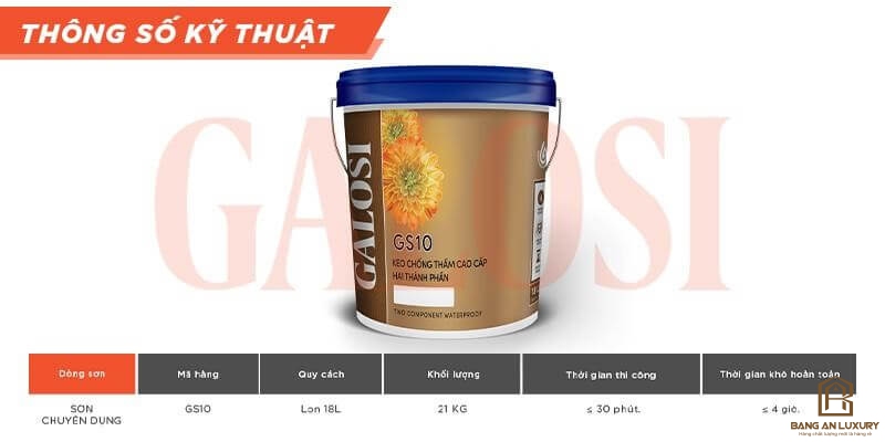 Keo chống thấm cao cấp hai thành phần GS10 (Thùng 18L)