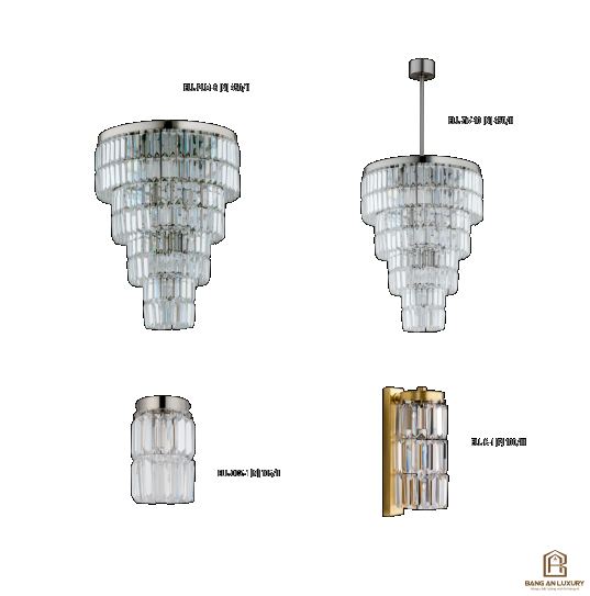 ĐÈN CHÙM PHA LÊ TẦNG PHONG CÁCH TÂN CỔ ĐIỂN - BANG AN LUXURY