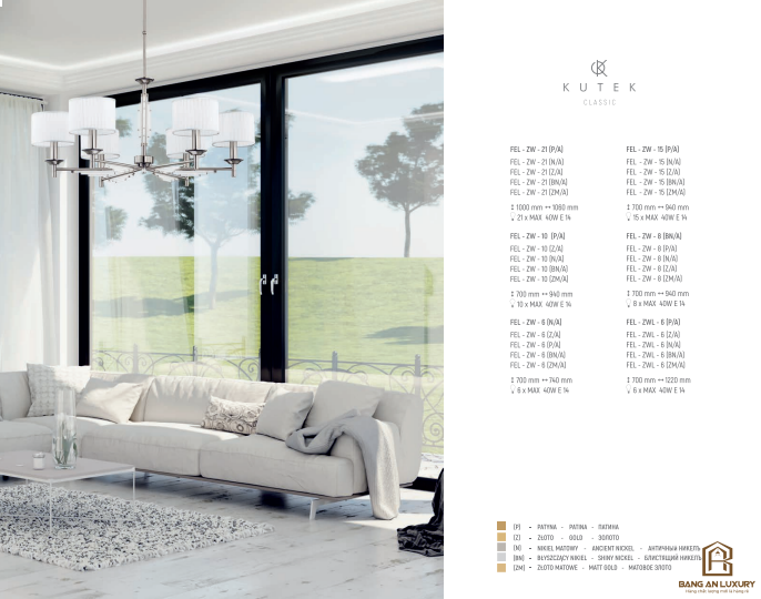 ĐÈN CHÙM TRANG TRÍ PHONG CÁCH CHÂU ÂU - BANG AN LUXURY