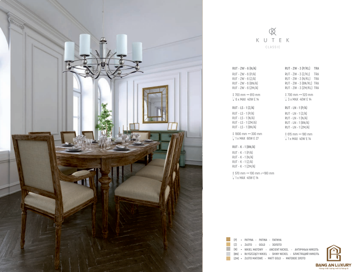 ĐÈN CHÙM PHONG CÁCH CHÂU ÂU TÂN CỔ ĐIỂN - BANG AN LUXURY
