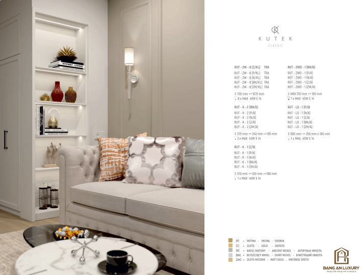 ĐÈN GẮN TƯỜNG THIẾT KẾ HIỆN ĐẠI TỐI GIẢN - BANG AN LUXURY