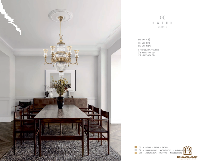 ĐÈN CHÙM PHA LÊ PHONG CÁCH CỔ ĐIỂN - BANG AN LUXURY
