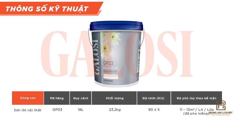 Sơn lót nội thất siêu kháng kiềm GP03 (thùng 18L)