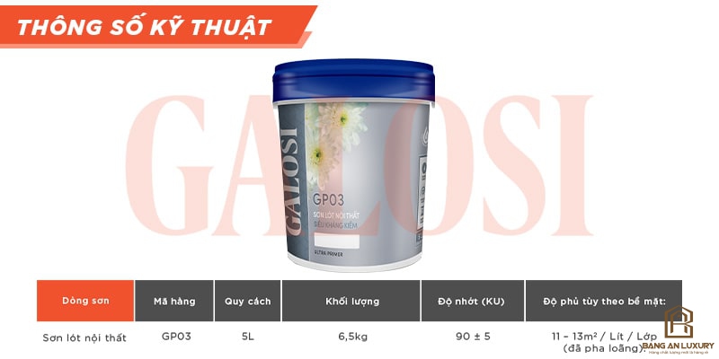 Sơn lót nội thất siêu kháng kiềm GP03 (lon 5L)