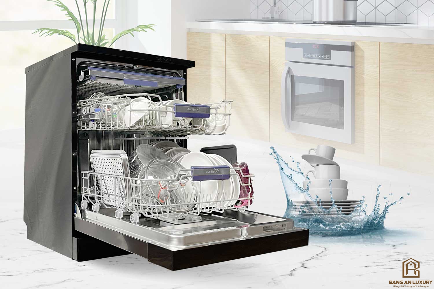 Máy Rửa Bát Eurosun - SMS81EU19EB (Inox Black) Serial 7+
