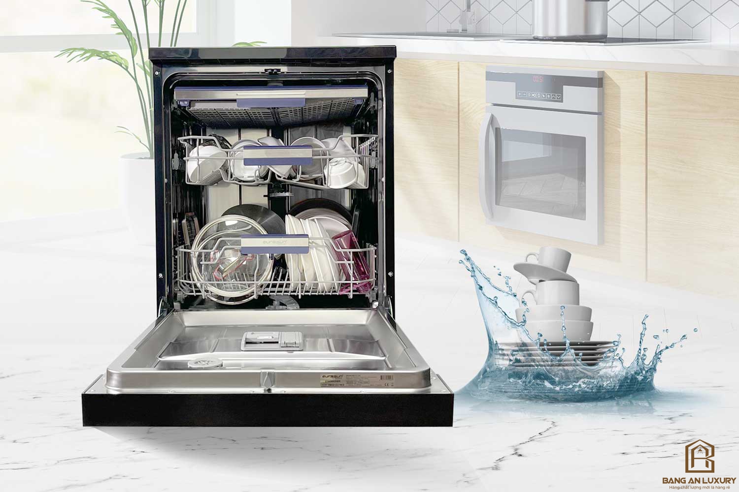 Máy Rửa Bát Eurosun - SMS81EU19EB (Inox Black) Serial 7+