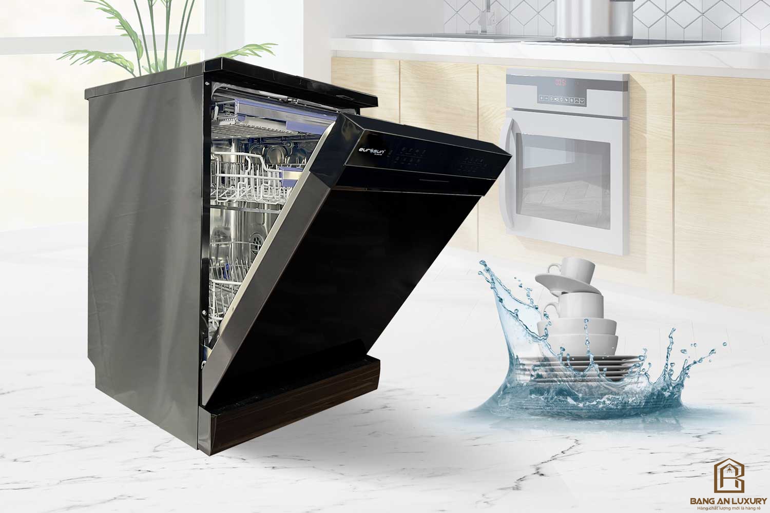 Máy Rửa Bát Eurosun - SMS81EU19EB (Inox Black) Serial 7+