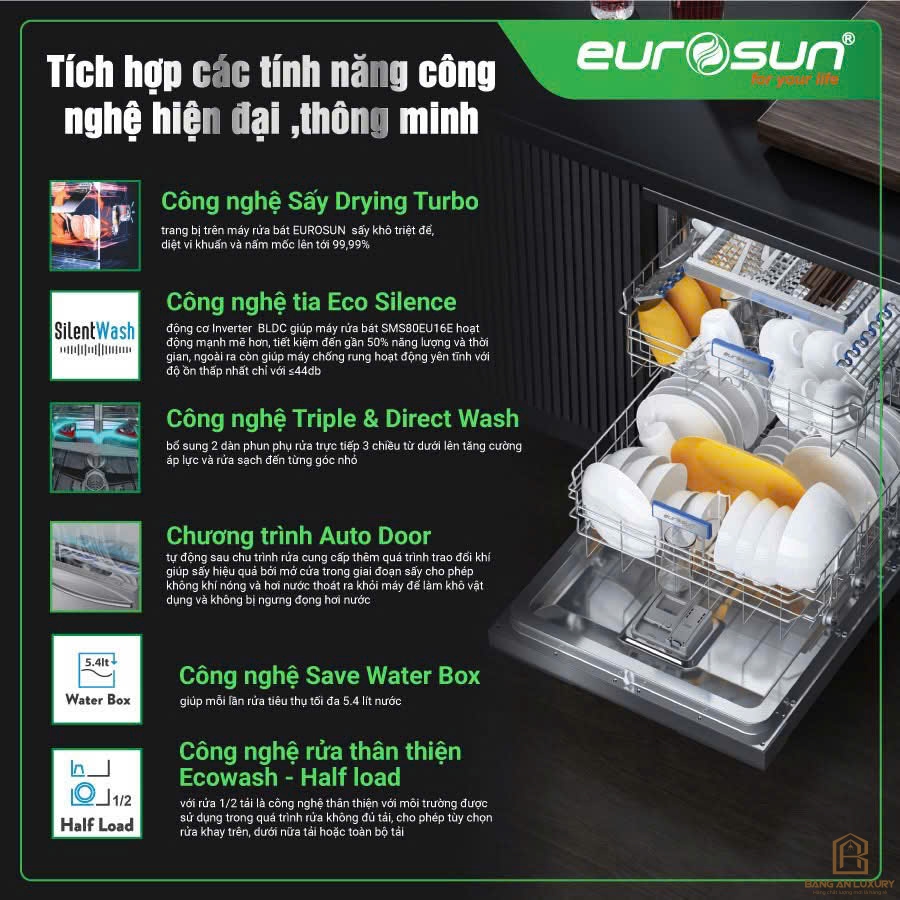 Máy Rửa Bát Eurosun - SMS80EU16E